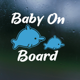 Dye Cut Vinyl Dolphin Baby On Board Decal