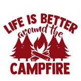 vinyl camper decal, camping decal, vinyl decals, camping quote decal, life is better around the fire decal, rv stickers, motor home decals