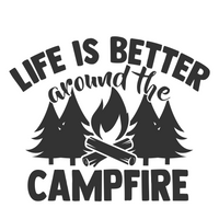vinyl camper decal, camping decal, vinyl decals, camping quote decal, life is better around the fire decal, rv stickers, motor home decals