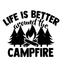 vinyl camper decal, camping decal, vinyl decals, camping quote decal, life is better around the fire decal, rv stickers, motor home decals