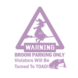 Broom Parking Only Funny Halloween Decal