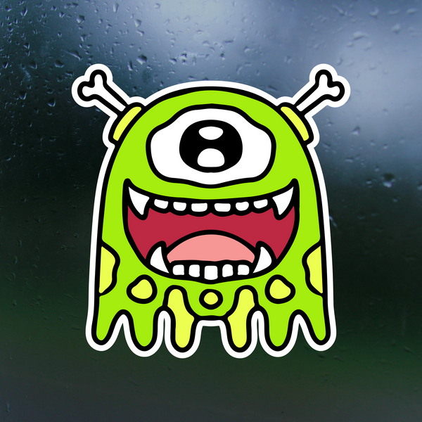 Lil' Green Monster Sticker for Car, Mug, Glass, Laptop, Mirror and More