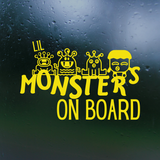 lil monsters on board baby on board dye cut decal by Get Decaled. car decal, truck decal, car sticker, truck sticker, bumper sticker, mom life decal, mom car deal, family car decal, monster family car sticker
