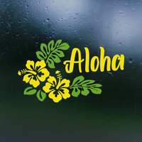 aloha decal, hibiscus decal, decals, sticker decals, vinyl decals, aloha decal, hibiscus aloha decal, hibiscus car decal, truck decal, laptop decal, get decaled, decal shop