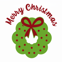 christmas decal, holiday decal, christmas sticker, holiday sticker, merry christmas, christmas wreath, christmas crafts