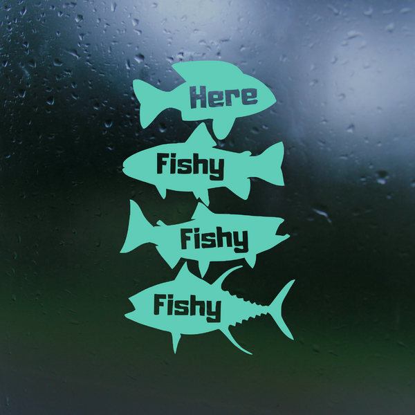 Dye Cut Vinyl Here Fishy Funny Dye Cut Decal – Get Decaled