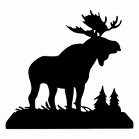Outdoor Forest Moose High Dye Cut Decal