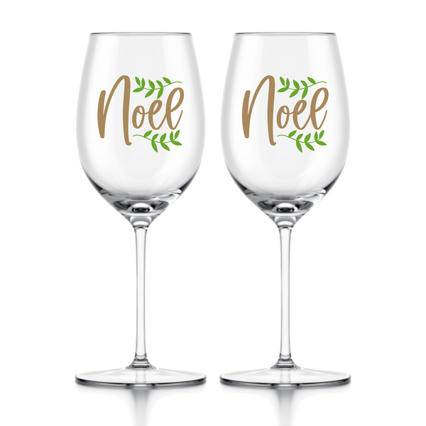 noel christmas wine glass decal by get decaled. christmas decor, holiday decor, diy christmas, diy christmas party, holiday party, diy christmas present, diy christmas party, christmas party, christmas wine glass.
