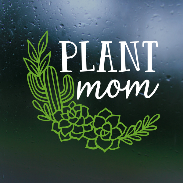 plant mom, plant mom decal, decals, vinyl decal, stickers, sticker decal, get decaled, plant mom truck decal, plant mom car decal