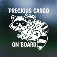 Cute Racoon "Precious Cargo On Board" Decal