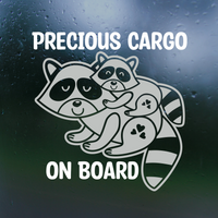 Cute Racoon "Precious Cargo On Board" Decal