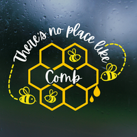 theres no place like comb decal, decals, decal shop,, vinyl decals, bee decals, bee car decal, bee sticker, vinyl decal sticker, bee laptop decals, bee vinyl decal, bee sticker, decal shop, get decaled