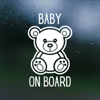 Dye Cut Baby On Board Teddy Bear Decal