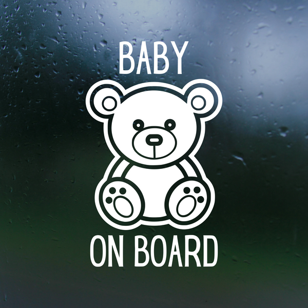 Dye Cut Baby On Board Teddy Bear Decal