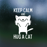 Funny Custom Keep Calm Hug A Cat Decal