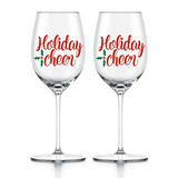 holiday cheer wine glass decal by get decaled. christmas decor, holiday decor, diy christmas, diy christmas party, holiday party, diy christmas present, diy christmas party, christmas party, christmas wine glass.
