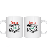 joyful merry and bright christmas mug decal by get decaled. christmas decor, holiday decor, diy christmas, christmas mug, holiday mug, christmas crafts, holiday crafts, diy holiday gift, diy christmas gift